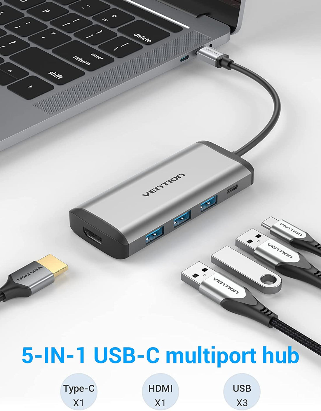 Vention 5 in 1 USB-C Docking Station - Image 2
